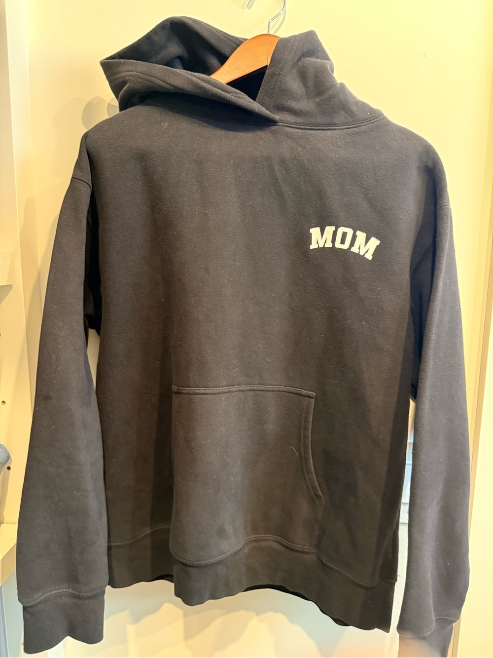 Brunette The Label Black Hoodie with White Label Text